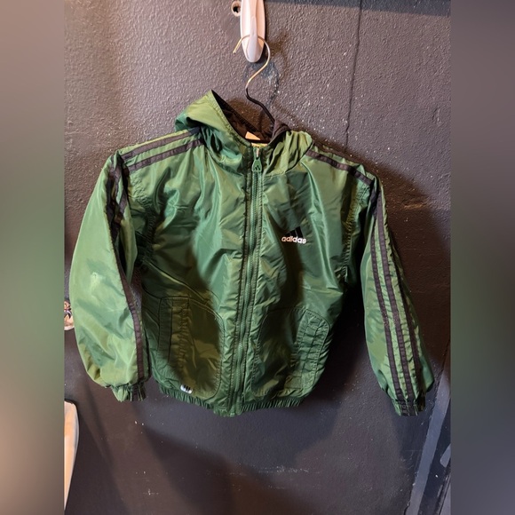 Adidas Green Insulated Track Jacket with Black Accents - Picture 1 of 6
